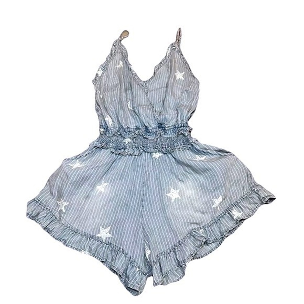 NWT Vintage Havana Blue Jean Romper Size LG‎